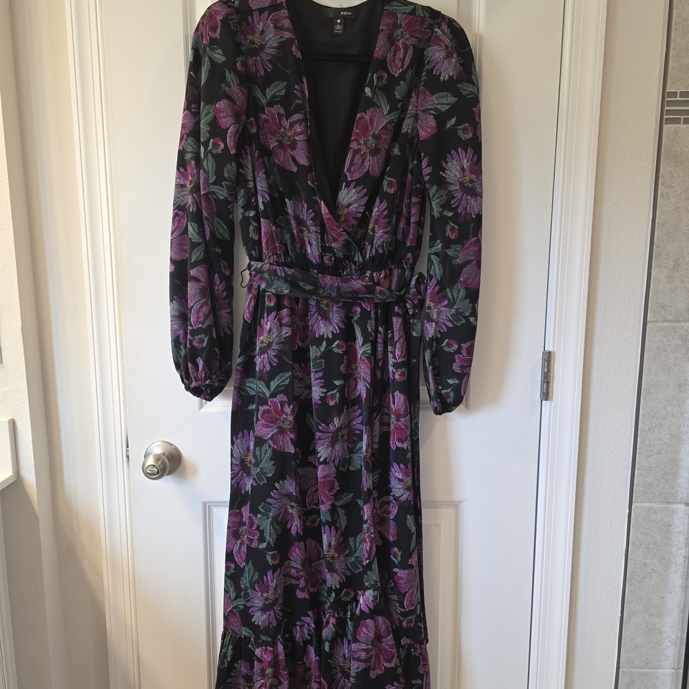 Floral Long Sleeve Dress By Aqua